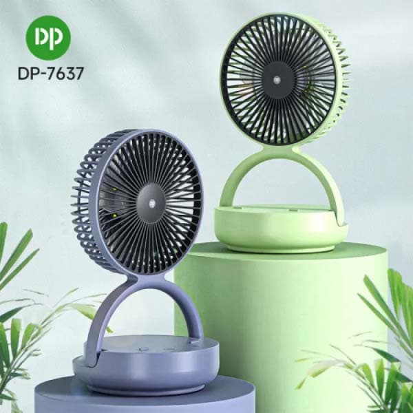 DP7637 Automatic Rotating Fan With LED Light & Mobile Stand