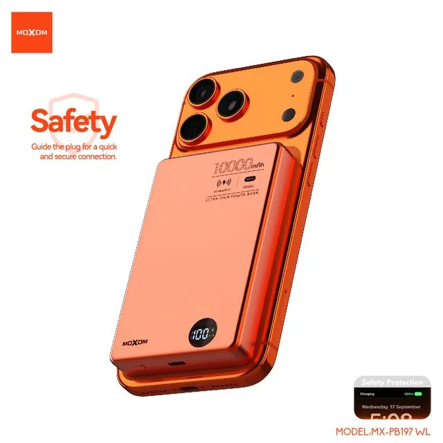 MOXOM MP38 10000mAh 15W Magnetic Wireless Charging Power Bank